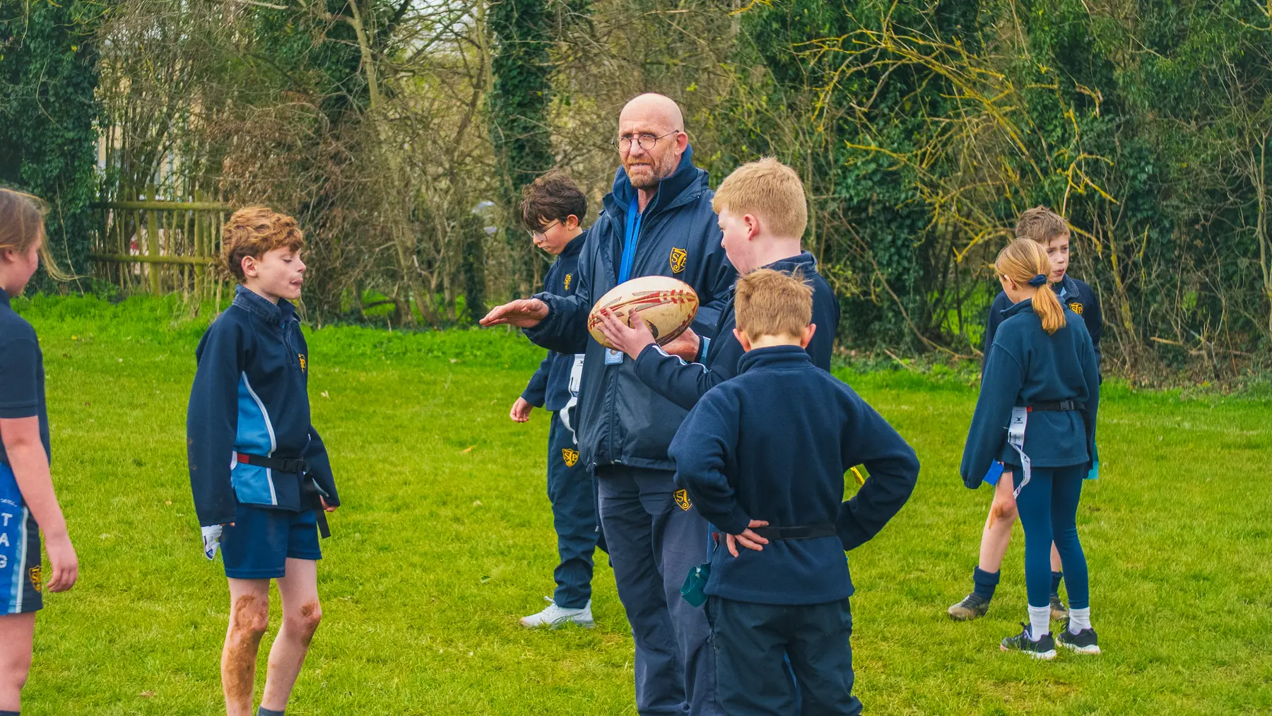 A group of St John's Priory pupils together outdoors