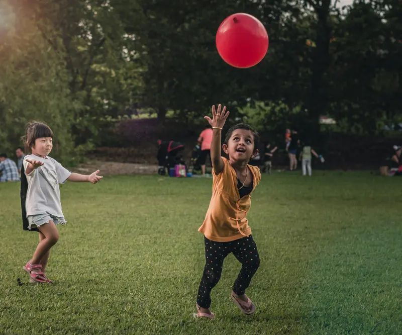 Children playing together outdoors